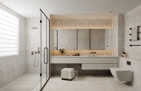 湖畔花園意式輕奢大平層衛(wèi)生間裝修效果圖