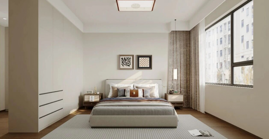 現(xiàn)代簡約三居室臥室裝修效果圖