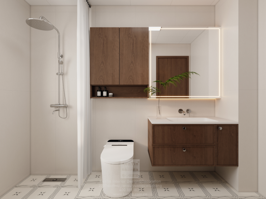 自由水岸中古風(fēng)三居室衛(wèi)生間裝修效果圖